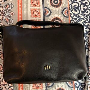 Portland Leather Large Slouchy Bag in Pebbled Black